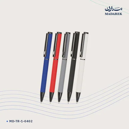 قلم حبر جاف — معدن · ملمس مطاطي