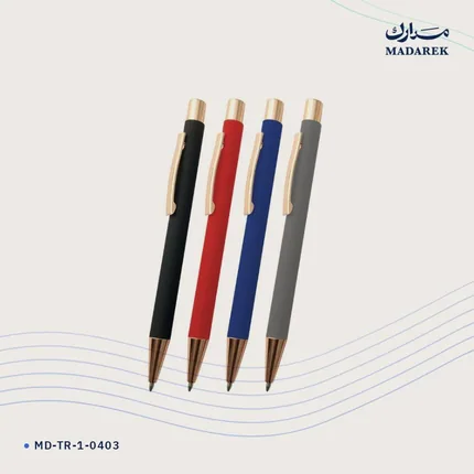 قلم حبر جاف — معدن · ملمس مطاطي