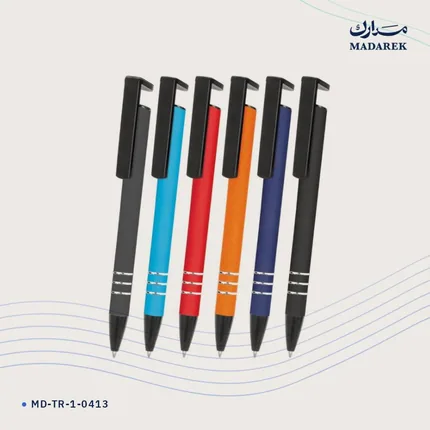 قلم حبر جاف — معدن · ملمس مطاطي