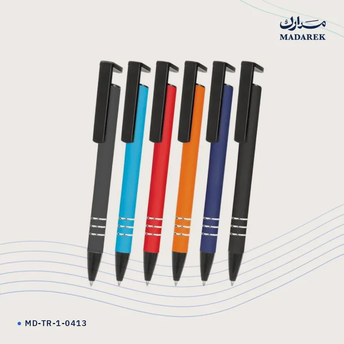 قلم حبر جاف — معدن · ملمس مطاطي