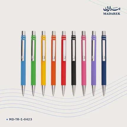 قلم حبر جاف — معدن · ملمس مطاطي