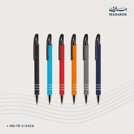 قلم حبر جاف — معدن · ملمس مطاطي