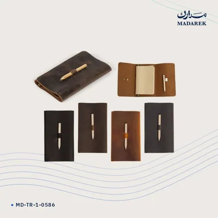 جراب دفتر — جلد طبيعي · مزدوج