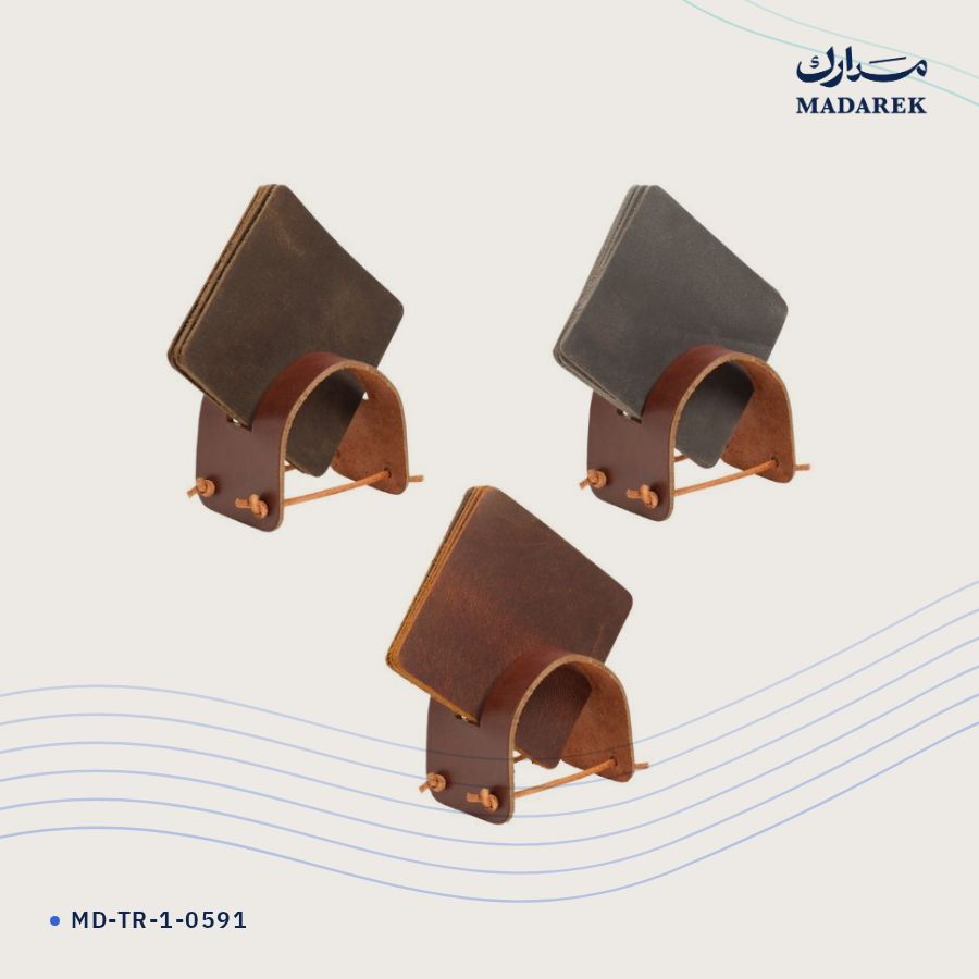 قاعدة كوب جلد طبيعي