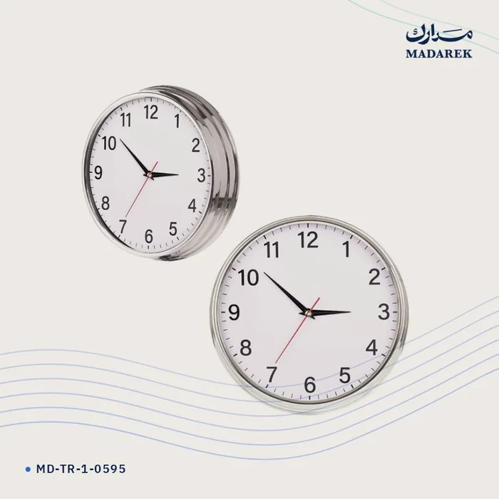 ساعة حائط — كروم · 430 مم